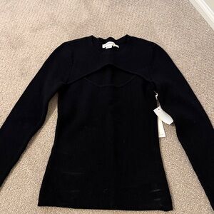 Good American Black Ribbed Knit Top